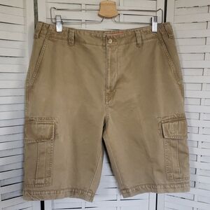 Peter Millar Men's Pima Cotton Tan Cargo Shorts Size 34